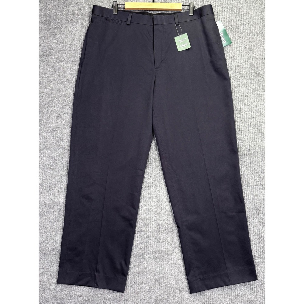 LL Bean Classic Fit Wrinkle Free Cotton Dress Chinos Navy 38x30